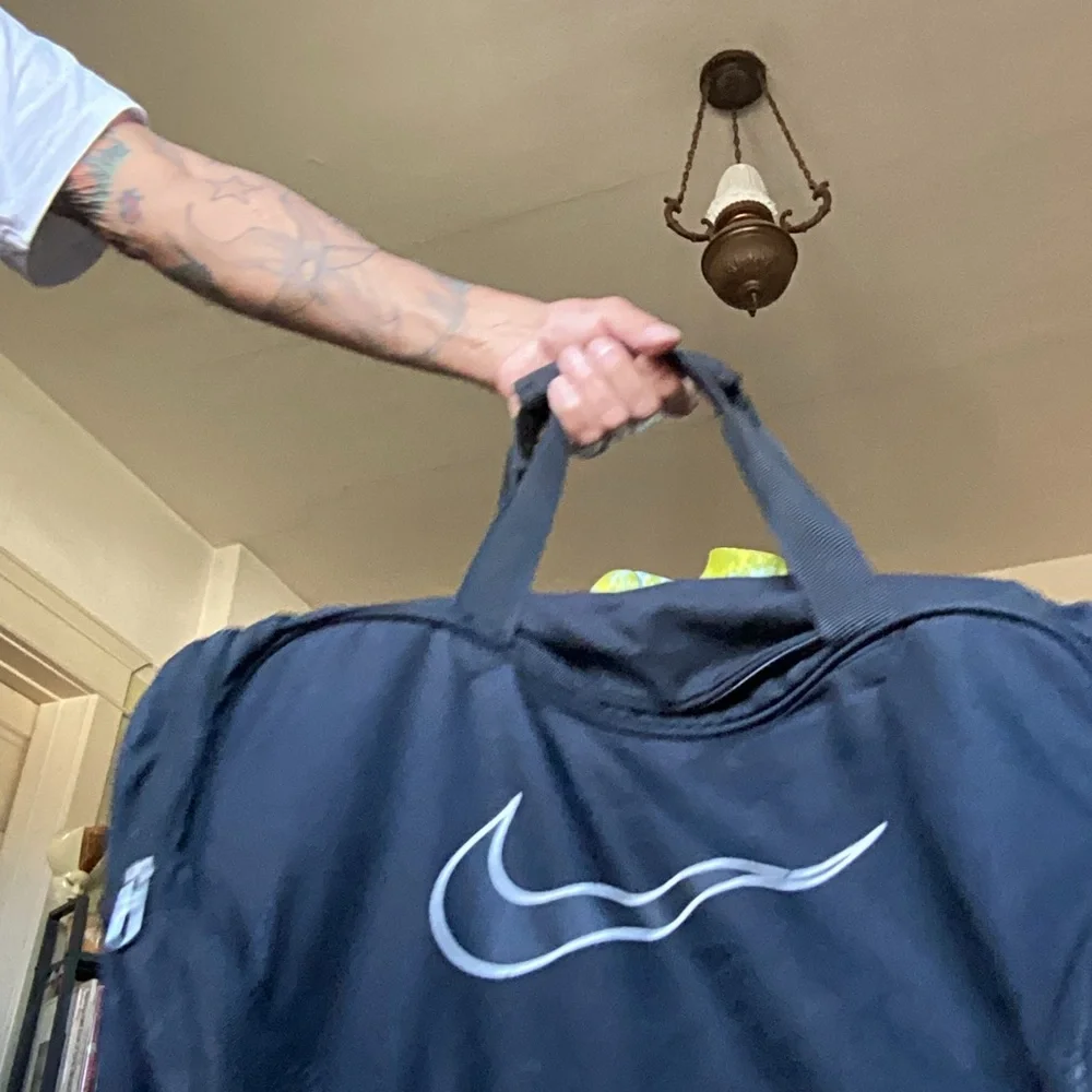 Nike Black and White Duffel Bag
